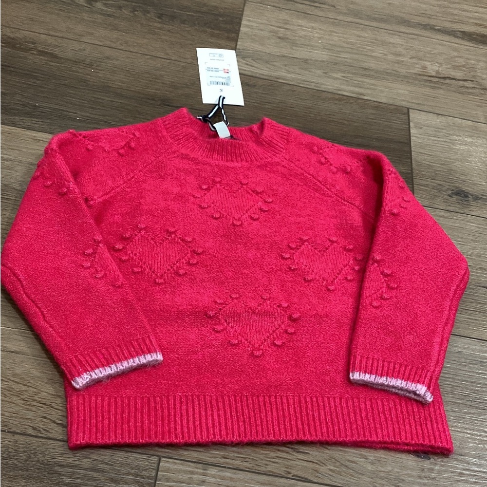 Joules Girls Size 4 Sweater with Heart Detail - NWT